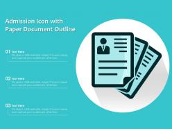 Admission icon with paper document outline