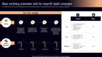Adopt Marketing Automation Tools For Nonprofit NPO Marketing And Communication MKT SS V