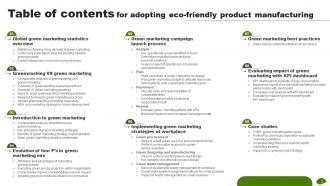 Adopting Eco Friendly Product Manufacturing MKT CD V Captivating Customizable