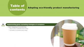 Adopting Eco Friendly Product Manufacturing MKT CD V Ideas Researched