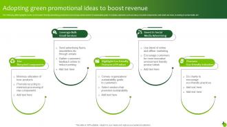 Adopting Green Promotional Ideas To Boost Revenue Executing Green Marketing Mkt Ss V