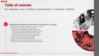 Adopting New Workforce Performance Evaluation Method Powerpoint Presentation Slides Customizable Graphical