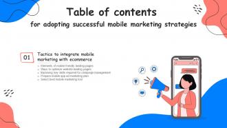 Adopting Successful Mobile Marketing Strategies Table Of Contents