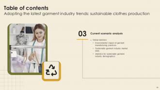 Adopting The Latest Garment Industry Trends Sustainable Clothes Production Complete Deck Graphical Visual
