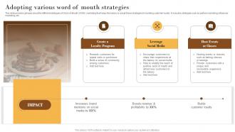 Adopting Various Word Of Mouth Elevating Sales Revenue With New Bakery MKT SS V
