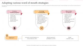 Adopting Various Word Of Mouth Strategies Complete Guide To Advertising Improvement Strategy SS V