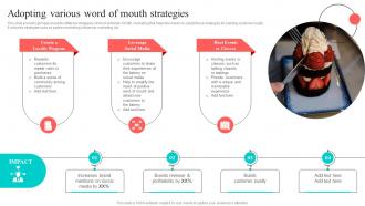 Adopting Various Word Of Mouth Strategies New And Effective Guidelines For Cake Shop MKT SS V
