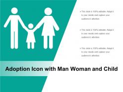 Adoption icon with man woman and child
