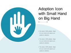 Adoption icon with small hand on big hand