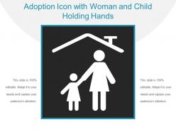 Adoption icon with woman and child holding hands