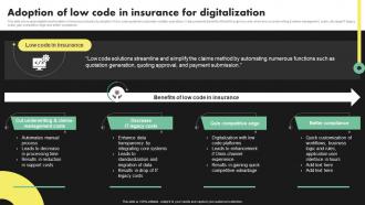 Adoption Of Low Code In Insurance For Deployment Of Digital Transformation In Insurance