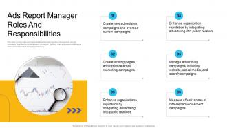 Ads Report Manager Roles And Responsibilities