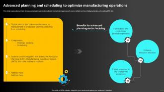 Advanced Planning And Scheduling To Optimize Operations Strategy To Optimize Strategy SS