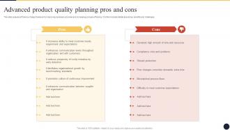 Advanced Product Quality Planning Pros And Cons