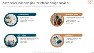 Advanced Technologies For Interior Design Services Interior Decoration Company Profile Ppt Diagrams
