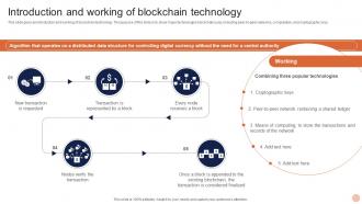 Advanced Technologies Introduction And Working Of Blockchain Technology