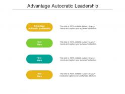 Advantage autocratic leadership ppt powerpoint presentation file design inspiration cpb