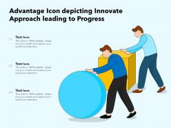 Advantage icon depicting innovate approach leading to progress