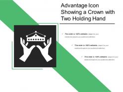 Advantage icon showing a crown with two holding hand