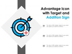 Advantage icon with target and addition sign