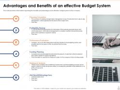 Advantages and benefits overview of an effective budget system components and strategies