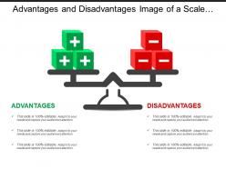 Advantages and disadvantages image of a scale with positive and negative cubes