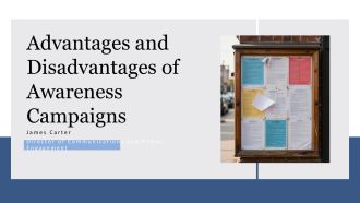 Advantages And Disadvantages Of Awareness Campaigns PPT Example VA