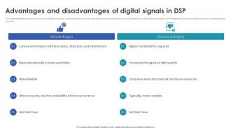 Advantages And Disadvantages Of Digital Signals In DSP Digital Signal Processing In Modern