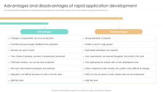 Advantages And Disadvantages Of Rapid Application Development RAD Methodology