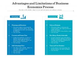 Advantages and limitations of business economics process