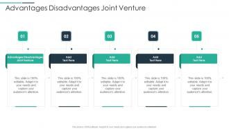 Advantages Disadvantages Joint Venture In Powerpoint And Google Slides Cpb