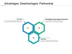 Advantages disadvantages partnership ppt powerpoint presentation layouts icons cpb