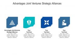 Advantages joint ventures strategic alliances ppt powerpoint presentation gallery visual aids cpb