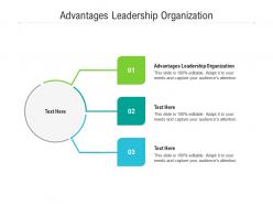 Advantages leadership organization ppt powerpoint presentation outline demonstration cpb