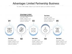 Advantages limited partnership business ppt powerpoint presentation show information cpb
