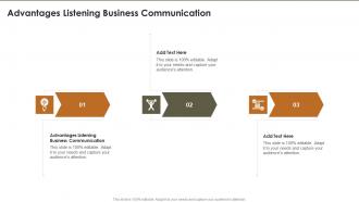 Advantages Listening Business Communication In Powerpoint And Google Slides Cpb