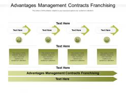 Advantages management contracts franchising ppt powerpoint presentation model icon cpb