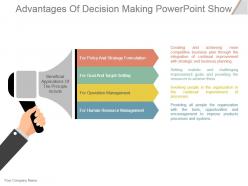 Advantages of decision making powerpoint show
