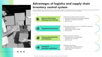 Advantages Of Logistics And Supply Chain Inventory Control System