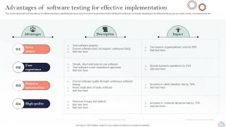 Advantages Of Software Testing For Effective Implementation System Integration Plan