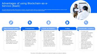 Advantages Of Using Blockchain As A Service Baas Ppt Professional Skills