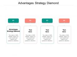 Advantages strategy diamond ppt powerpoint presentation inspiration shapes cpb