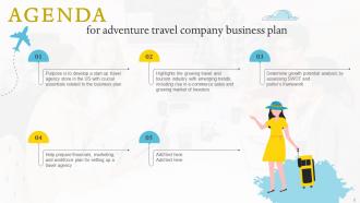 Adventure Travel Company Business Plan Powerpoint Presentation Slides Visual Content Ready