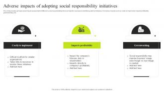Adverse Impacts Of Adopting Social Responsibility Initiatives Minimizing Resistance Strategy SS V