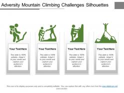 Adversity mountain climbing challenges silhouettes