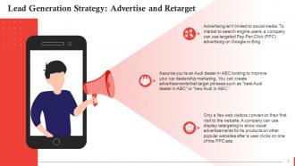 Advertise And Retarget As A Lead Generation Strategy Training Ppt