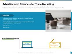 Advertisement Channels For Trade Marketing Developing And Managing Trade Marketing Plan Ppt Icon