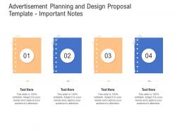 Advertisement planning and design proposal template important notes ppt powerpoint graphic tips