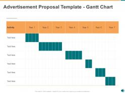 Advertisement proposal template gantt chart ppt powerpoint presentation infographics example