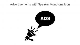 Advertisements With Speaker Monotone Icon In Powerpoint Pptx Png And Editable Eps Format